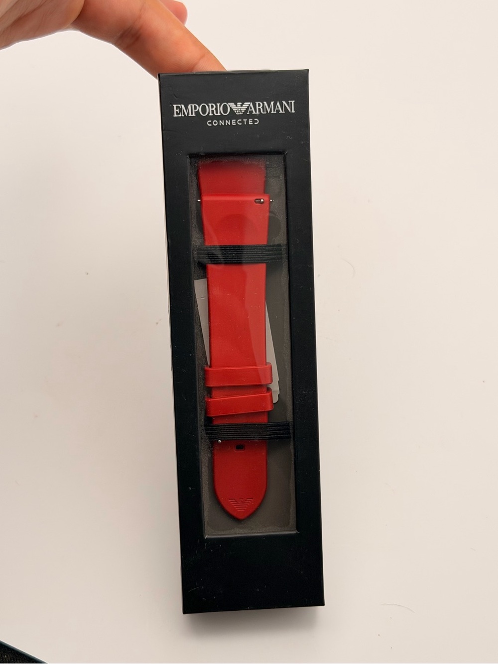 Emporio Armani Leather Band, New,‎ Red